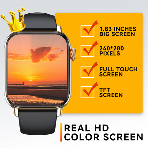 Watch for Women Men with Call Make Receive and Text 1.83 inch HD Full Touch Screen Smartwatch for Android and iOS Phones IP67 Waterproof Fitness Tracker Watch for Women Men with Call Make Receive and Text 1.83 inch HD Full Touch Screen Smartwatch for Android and iOS Phones IP67 Waterproof Fitness Tracker