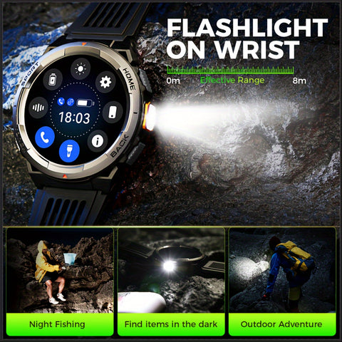 2024 EIGIIS Smart Watches for Men with LED Flashlight 1.45’’ HD Rugged Smartwatch (Answer/Make Call) with Compass Altitude Barometer SOS Alarming Fitness Tracker For Heart Rate Monitor Compatible With IOS And Android Phones 2024 EIGIIS Smart Watches for Men with LED Flashlight 1.45’’ HD Rugged Smartwatch (Answer/Make Call) with Compass Altitude Barometer SOS Alarming Fitness Tracker For Heart Rate Monitor Compatible With IOS And Android Phones