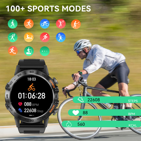 Smart Watch for Men Answer/Make Calls 1.39" Smartwatch Voice Assistant Notification Fitness Watch Fitness Tracker Pedometer Watch with Heart Rate Monitor Sleep Tracker 100+ Training Modes for Android iOS Smart Watch for Men Answer/Make Calls 1.39" Smartwatch Voice Assistant Notification Fitness Watch Fitness Tracker Pedometer Watch with Heart Rate Monitor Sleep Tracker 100+ Training Modes for Android iOS