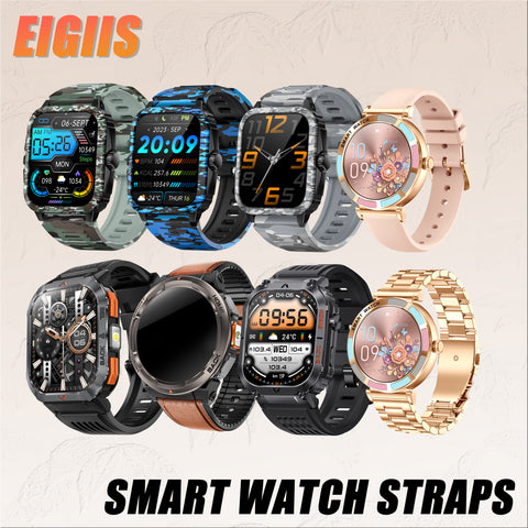 EIGIIS Smart Watch Strap 18mm/22mm Wide Silicone Strap/Belt/Steel Band Quick Release Sports Handsome Wristband For Men And Women, Compatible With KE3/KE5/H20/KT65/KT71 And Other Straps EIGIIS Smart Watch Strap 18mm/22mm Wide Silicone Strap/Belt/Steel Band Quick Release Sports Handsome Wristband For Men And Women, Compatible With KE3/KE5/H20/KT65/KT71 And Other Straps