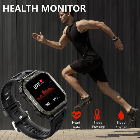 Military Smart Watch for Men Bluetooth Calling and Answer 1.85'' HD Rugged Tactical Smart watch with Heart Rate Sleep Monitor Pedometer Fitness Tracker Compatible with Android iPhone Samsung Phones Military Smart Watch for Men Bluetooth Calling and Answer 1.85'' HD Rugged Tactical Smart watch with Heart Rate Sleep Monitor Pedometer Fitness Tracker Compatible with Android iPhone Samsung Phones