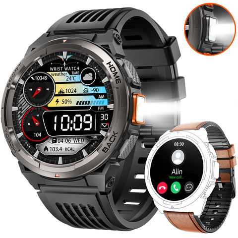 2024 EIGIIS Smart Watches for Men with LED Flashlight 1.45’’ HD Rugged Smartwatch (Answer/Make Call) with Compass Altitude Barometer SOS Alarming Fitness Tracker For Heart Rate Monitor Compatible With IOS And Android Phones 2024 EIGIIS Smart Watches for Men with LED Flashlight 1.45’’ HD Rugged Smartwatch (Answer/Make Call) with Compass Altitude Barometer SOS Alarming Fitness Tracker For Heart Rate Monitor Compatible With IOS And Android Phones
