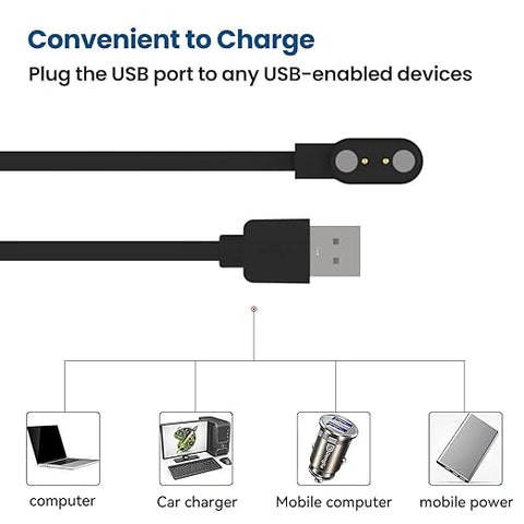 EIGIIS Smartwatch Charger 2 Pin Magnetic Charging Cable Wire Fast USB Charger Cable Compatible with Smartwatch KE3,KE5,EW5,S50,S320B, (2 Piece Pack, Black&Black) EIGIIS Smartwatch Charger 2 Pin Magnetic Charging Cable Wire Fast USB Charger Cable Compatible with Smartwatch KE3,KE5,EW5,S50,S320B, (2 Piece Pack, Black&Black)