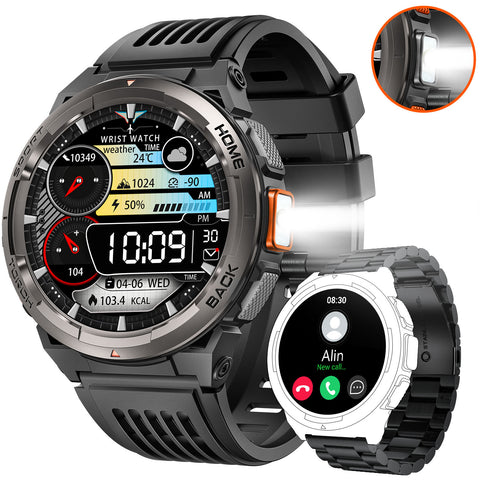 2024 EIGIIS Smart Watches for Men with LED Flashlight 1.45’’ HD Rugged Smartwatch (Answer/Make Call) with Compass Altitude Barometer SOS Alarming Fitness Tracker For Heart Rate Monitor Compatible With IOS And Android Phones 2024 EIGIIS Smart Watches for Men with LED Flashlight 1.45’’ HD Rugged Smartwatch (Answer/Make Call) with Compass Altitude Barometer SOS Alarming Fitness Tracker For Heart Rate Monitor Compatible With IOS And Android Phones