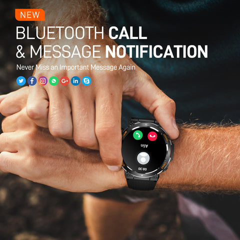 EIGIIS Military Smart Watch for Men with Flashlight (Make/Answer Call), 2024 New Digital Smartwatch with 1.46’’ HD Fitness Tracker 110+ Sports Modes Step Counter Waterproof  Watch for iPhone Android EIGIIS Military Smart Watch for Men with Flashlight (Make/Answer Call), 2024 New Digital Smartwatch with 1.46’’ HD Fitness Tracker 110+ Sports Modes Step Counter Waterproof  Watch for iPhone Android