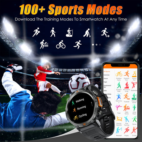 Military Smart Watch with LED Flashlight for Men Bluetooth Call 1.45" Big Screen Rugged Tactical Smartwatch Compatible with iPhone Android Phones Outdoor Fitness Tracker Watch with Heart Rate Sleep Monitor Pedometer Military Smart Watch with LED Flashlight for Men Bluetooth Call 1.45" Big Screen Rugged Tactical Smartwatch Compatible with iPhone Android Phones Outdoor Fitness Tracker Watch with Heart Rate Sleep Monitor Pedometer