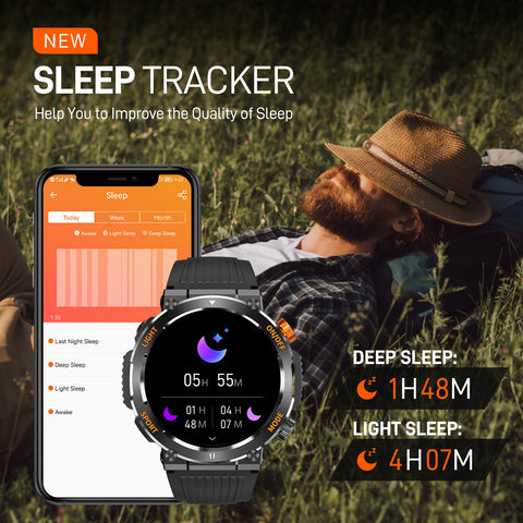 EIGIIS Military Smart Watch for Men with Flashlight (Make/Answer Call), 2024 New Digital Smartwatch with 1.46’’ HD Fitness Tracker 110+ Sports Modes Step Counter Waterproof  Watch for iPhone Android EIGIIS Military Smart Watch for Men with Flashlight (Make/Answer Call), 2024 New Digital Smartwatch with 1.46’’ HD Fitness Tracker 110+ Sports Modes Step Counter Waterproof  Watch for iPhone Android
