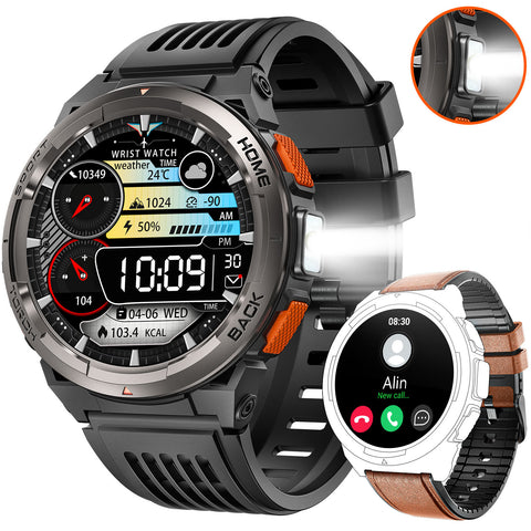 2024 EIGIIS Smart Watches for Men with LED Flashlight 1.45’’ HD Rugged Smartwatch (Answer/Make Call) with Compass Altitude Barometer SOS Alarming Fitness Tracker For Heart Rate Monitor Compatible With IOS And Android Phones 2024 EIGIIS Smart Watches for Men with LED Flashlight 1.45’’ HD Rugged Smartwatch (Answer/Make Call) with Compass Altitude Barometer SOS Alarming Fitness Tracker For Heart Rate Monitor Compatible With IOS And Android Phones