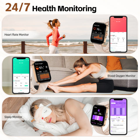 EIGIIS Smart Watches for Men Women 1.91”Fitness Tracker with Heart Rate Sleep Monitor Full Touch Screen Smartwatch Compatible with iPhone Android Phones EIGIIS Smart Watches for Men Women 1.91”Fitness Tracker with Heart Rate Sleep Monitor Full Touch Screen Smartwatch Compatible with iPhone Android Phones