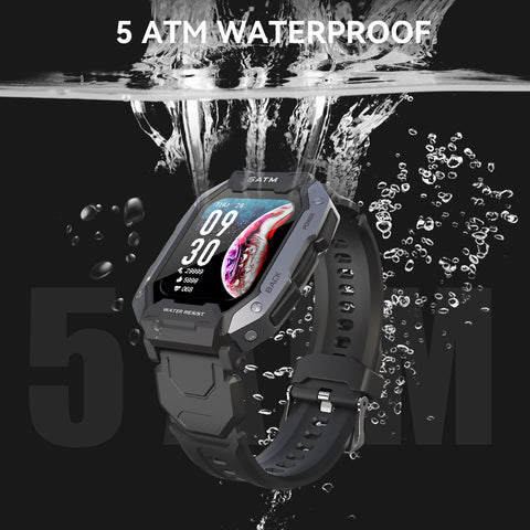 Tactical Smart Watch for Men 1.71” Military Fitness Trackers Watch with Heart Rate Sleep Monitor 5ATM Waterproof Outdoor Sport Watch Step Counter Watch for iPhone Android Tactical Smart Watch for Men 1.71” Military Fitness Trackers Watch with Heart Rate Sleep Monitor 5ATM Waterproof Outdoor Sport Watch Step Counter Watch for iPhone Android