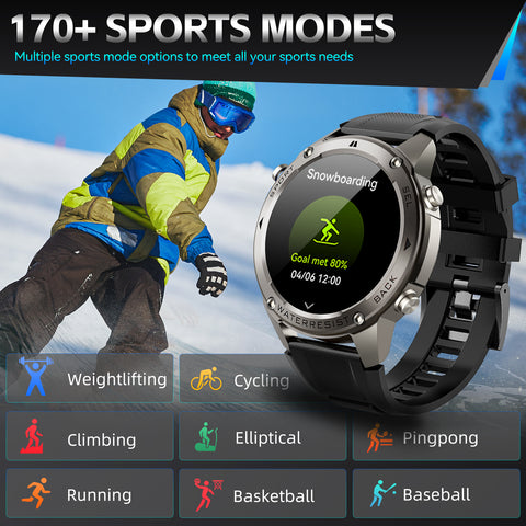 EIGIIS  Waterproof Smart Watch For Men With GPS Heart Rate, 1.43'' AMOLED Screen 170+ Sport Mode 500 mAh Big Battery, Outdoor Perfect Partner, Wireless Phone (Answer/Dial), Smart Watch For iPhone Android Phones, Cool Fashion Watch EIGIIS  Waterproof Smart Watch For Men With GPS Heart Rate, 1.43'' AMOLED Screen 170+ Sport Mode 500 mAh Big Battery, Outdoor Perfect Partner, Wireless Phone (Answer/Dial), Smart Watch For iPhone Android Phones, Cool Fashion Watch