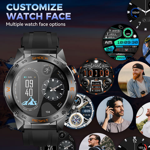 EIGIIS H60 Smart Watch for Men(Answer/Make Calls), 1.46” Big Screen Fitness Watch for iOS Android Tactical Smartwatch with Multiple Sports Modes Heart Rate SpO2 Sleep Tracker Pedometer EIGIIS H60 Smart Watch for Men(Answer/Make Calls), 1.46” Big Screen Fitness Watch for iOS Android Tactical Smartwatch with Multiple Sports Modes Heart Rate SpO2 Sleep Tracker Pedometer