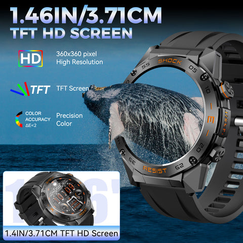 EIGIIS H60 Smart Watch for Men(Answer/Make Calls), 1.46” Big Screen Fitness Watch for iOS Android Tactical Smartwatch with Multiple Sports Modes Heart Rate SpO2 Sleep Tracker Pedometer EIGIIS H60 Smart Watch for Men(Answer/Make Calls), 1.46” Big Screen Fitness Watch for iOS Android Tactical Smartwatch with Multiple Sports Modes Heart Rate SpO2 Sleep Tracker Pedometer
