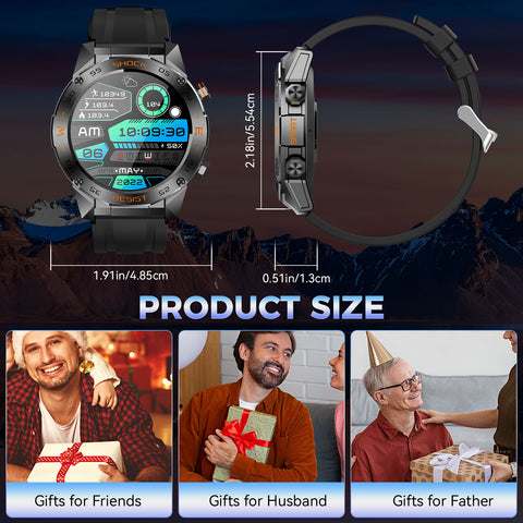 EIGIIS H60 Smart Watch for Men(Answer/Make Calls), 1.46” Big Screen Fitness Watch for iOS Android Tactical Smartwatch with Multiple Sports Modes Heart Rate SpO2 Sleep Tracker Pedometer EIGIIS H60 Smart Watch for Men(Answer/Make Calls), 1.46” Big Screen Fitness Watch for iOS Android Tactical Smartwatch with Multiple Sports Modes Heart Rate SpO2 Sleep Tracker Pedometer
