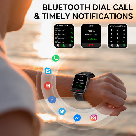 EIGIIS I20M Smartwatch for Women Men, 1.69’’ HD Touch Screen Bluetooth Dial/Answer, Waterproof Health Monitor Step Counter EIGIIS I20M Smartwatch for Women Men, 1.69’’ HD Touch Screen Bluetooth Dial/Answer, Waterproof Health Monitor Step Counter