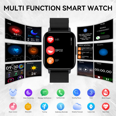 EIGIIS I20M Smartwatch for Women Men, 1.69’’ HD Touch Screen Bluetooth Dial/Answer, Waterproof Health Monitor Step Counter EIGIIS I20M Smartwatch for Women Men, 1.69’’ HD Touch Screen Bluetooth Dial/Answer, Waterproof Health Monitor Step Counter