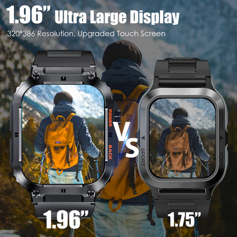 EIGIIS 1.96” HD Military Smart Watches for Men Rugged Smart Watch(Answer/Dial Calls) Outdoor Sports Tactical Fitness Tracker Watch, Smartwatch for iPhone Android Phones EIGIIS 1.96” HD Military Smart Watches for Men Rugged Smart Watch(Answer/Dial Calls) Outdoor Sports Tactical Fitness Tracker Watch, Smartwatch for iPhone Android Phones