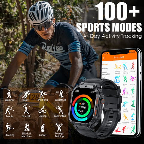 EIGIIS 1.96” HD Military Smart Watches for Men Rugged Smart Watch(Answer/Dial Calls) Outdoor Sports Tactical Fitness Tracker Watch, Smartwatch for iPhone Android Phones EIGIIS 1.96” HD Military Smart Watches for Men Rugged Smart Watch(Answer/Dial Calls) Outdoor Sports Tactical Fitness Tracker Watch, Smartwatch for iPhone Android Phones