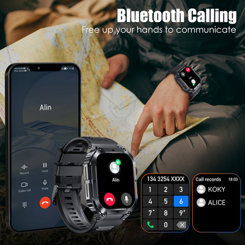 EIGIIS 1.96” HD Military Smart Watches for Men Rugged Smart Watch(Answer/Dial Calls) Outdoor Sports Tactical Fitness Tracker Watch, Smartwatch for iPhone Android Phones EIGIIS 1.96” HD Military Smart Watches for Men Rugged Smart Watch(Answer/Dial Calls) Outdoor Sports Tactical Fitness Tracker Watch, Smartwatch for iPhone Android Phones