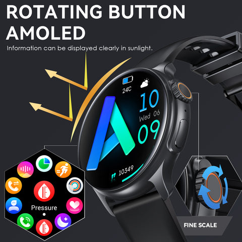 Smart Watch for Men Women (Answer/Make Calls) 1.43" AMOLED HD Screen Fitness Tracker Watch with Heart Rate Sleep Monitor Activity Tracker 100+ Sport Modes Step Counter Watch Smartwatch for iOS Android Smart Watch for Men Women (Answer/Make Calls) 1.43" AMOLED HD Screen Fitness Tracker Watch with Heart Rate Sleep Monitor Activity Tracker 100+ Sport Modes Step Counter Watch Smartwatch for iOS Android
