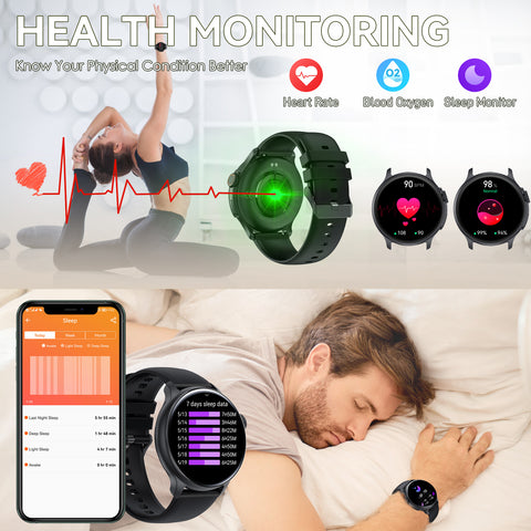 Smart Watch for Men Women (Answer/Make Calls) 1.43" AMOLED HD Screen Fitness Tracker Watch with Heart Rate Sleep Monitor Activity Tracker 100+ Sport Modes Step Counter Watch Smartwatch for iOS Android Smart Watch for Men Women (Answer/Make Calls) 1.43" AMOLED HD Screen Fitness Tracker Watch with Heart Rate Sleep Monitor Activity Tracker 100+ Sport Modes Step Counter Watch Smartwatch for iOS Android