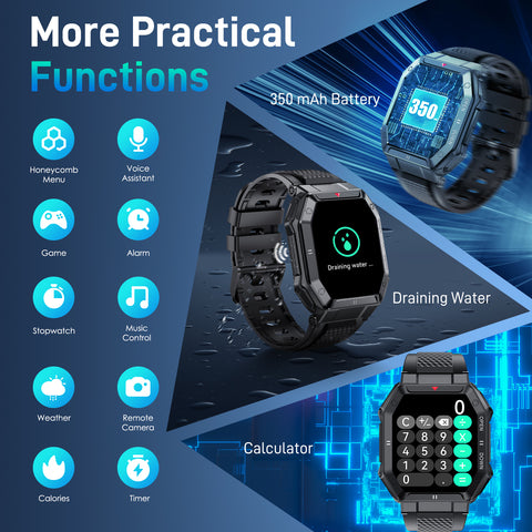 Military Smart Watch for Men with Call (Answer/Make) Outdoor Tactical Sports Watch Rugged 1.85" HD Big Screen Fitness Tracker Heart Rate Sleep Monitor Smartwatch Compatible with Android iPhone Samsung Military Smart Watch for Men with Call (Answer/Make) Outdoor Tactical Sports Watch Rugged 1.85" HD Big Screen Fitness Tracker Heart Rate Sleep Monitor Smartwatch Compatible with Android iPhone Samsung