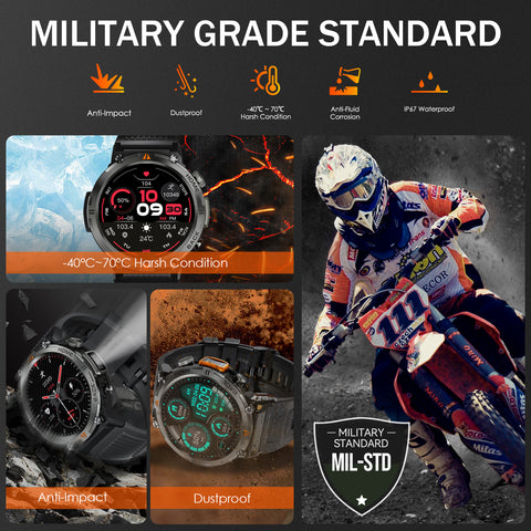 EIGIIS KE3 Sports Smart Watch For Men With Flashlight, LED Lighting, Answer/Make Calls, Outdoor Sports Watch, Fitness Tracker, Pedometer, HD Touch Smartwatch, Smart Watches Compatible With iPhone And Android Phones EIGIIS KE3 Sports Smart Watch For Men With Flashlight, LED Lighting, Answer/Make Calls, Outdoor Sports Watch, Fitness Tracker, Pedometer, HD Touch Smartwatch, Smart Watches Compatible With iPhone And Android Phones