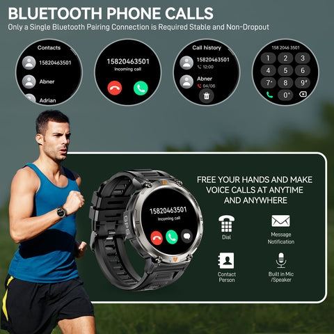 EIGIIS KE3Pro Smart Watch with Flashlight for Men, 3ATM Waterproof Watch with GPS, 530mAh Outdoor Sports Watch Compatible with Android iOS EIGIIS KE3Pro Smart Watch with Flashlight for Men, 3ATM Waterproof Watch with GPS, 530mAh Outdoor Sports Watch Compatible with Android iOS