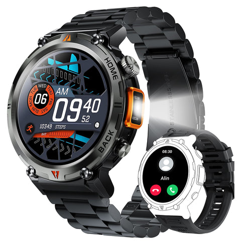 EIGIIS KE3 Sports Smart Watch For Men With Flashlight, LED Lighting, Answer/Make Calls, Outdoor Sports Watch, Fitness Tracker, Pedometer, HD Touch Smartwatch, Smart Watches Compatible With iPhone And Android Phones EIGIIS KE3 Sports Smart Watch For Men With Flashlight, LED Lighting, Answer/Make Calls, Outdoor Sports Watch, Fitness Tracker, Pedometer, HD Touch Smartwatch, Smart Watches Compatible With iPhone And Android Phones