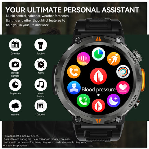EIGIIS KE3 Sports Smart Watch For Men With Flashlight, LED Lighting, Answer/Make Calls, Outdoor Sports Watch, Fitness Tracker, Pedometer, HD Touch Smartwatch, Smart Watches Compatible With iPhone And Android Phones EIGIIS KE3 Sports Smart Watch For Men With Flashlight, LED Lighting, Answer/Make Calls, Outdoor Sports Watch, Fitness Tracker, Pedometer, HD Touch Smartwatch, Smart Watches Compatible With iPhone And Android Phones