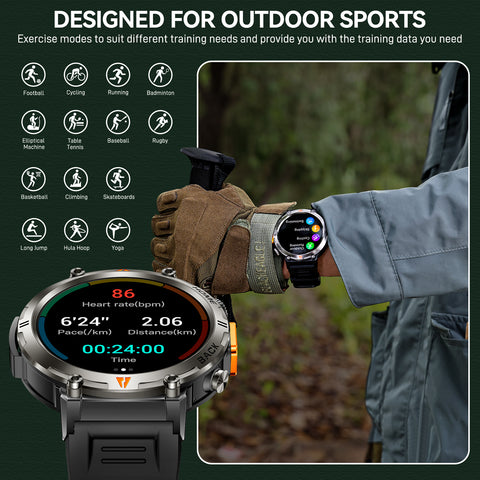 EIGIIS KE3Pro Smart Watch with Flashlight for Men, 3ATM Waterproof Watch with GPS, 530mAh Outdoor Sports Watch Compatible with Android iOS EIGIIS KE3Pro Smart Watch with Flashlight for Men, 3ATM Waterproof Watch with GPS, 530mAh Outdoor Sports Watch Compatible with Android iOS