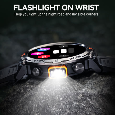 EIGIIS KE3Pro Smart Watch with Flashlight for Men, 3ATM Waterproof Watch with GPS, 530mAh Outdoor Sports Watch Compatible with Android iOS EIGIIS KE3Pro Smart Watch with Flashlight for Men, 3ATM Waterproof Watch with GPS, 530mAh Outdoor Sports Watch Compatible with Android iOS