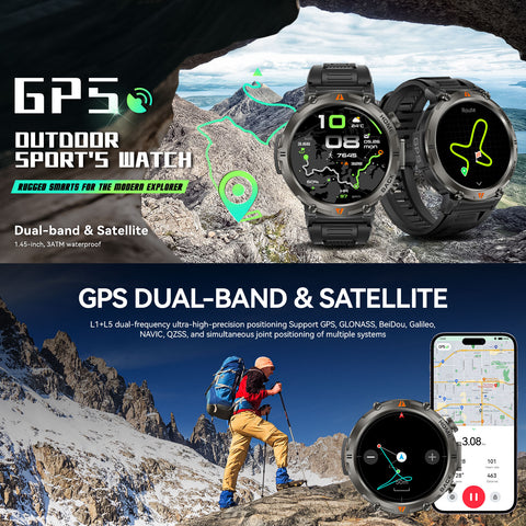 EIGIIS KE3Pro Smart Watch with Flashlight for Men, 3ATM Waterproof Watch with GPS, 530mAh Outdoor Sports Watch Compatible with Android iOS EIGIIS KE3Pro Smart Watch with Flashlight for Men, 3ATM Waterproof Watch with GPS, 530mAh Outdoor Sports Watch Compatible with Android iOS