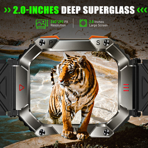 Smart Watch for Men Women with Call, Compass, Ultra Thin 2" HD Screen, IP67 Waterproof, 650 mAh Big Battery, Fitness Tracker with 107 Sports Modes, Military Rugged Tactical Watch for iPhone Android Smart Watch for Men Women with Call, Compass, Ultra Thin 2" HD Screen, IP67 Waterproof, 650 mAh Big Battery, Fitness Tracker with 107 Sports Modes, Military Rugged Tactical Watch for iPhone Android