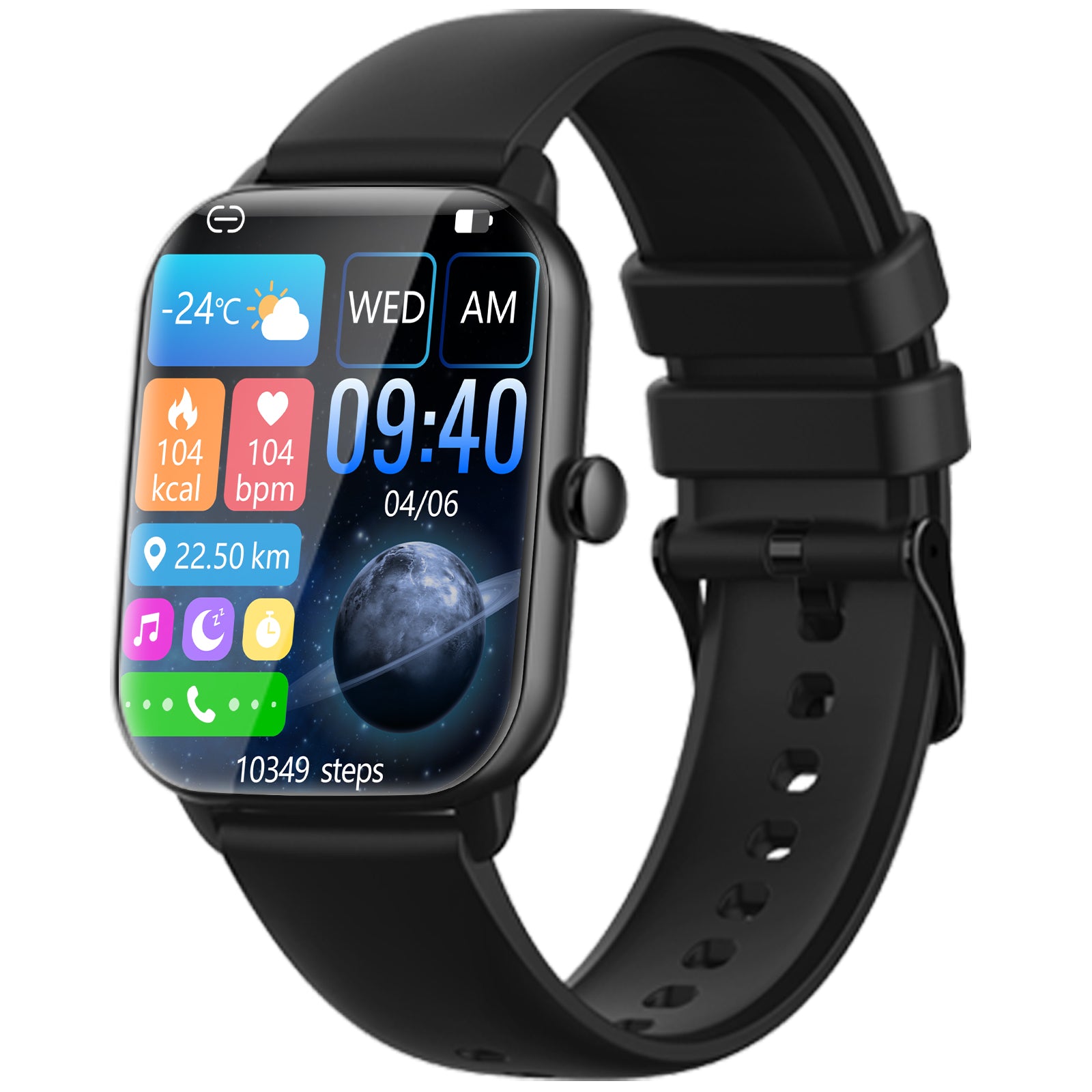 EIGIIS Smart Watches for Women Men, HD Full Touch Screen Fitness
