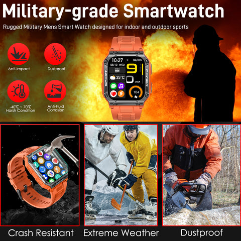 Military Smart Watch for Men 1.95'' Smart Watch (Answer/Make Calls) with Compass Heart Rate Sleep Monitor 109 Sports Modes Fitness Tracker Watch Outdoor Tactical Rugged Smartwatch for iPhone Android Military Smart Watch for Men 1.95'' Smart Watch (Answer/Make Calls) with Compass Heart Rate Sleep Monitor 109 Sports Modes Fitness Tracker Watch Outdoor Tactical Rugged Smartwatch for iPhone Android