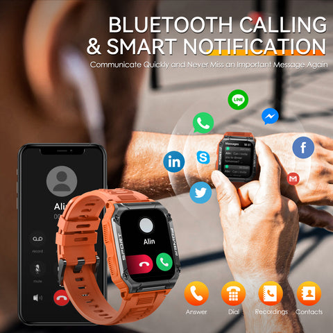 Military Smart Watch for Men 1.95'' Smart Watch (Answer/Make Calls) with Compass Heart Rate Sleep Monitor 109 Sports Modes Fitness Tracker Watch Outdoor Tactical Rugged Smartwatch for iPhone Android Military Smart Watch for Men 1.95'' Smart Watch (Answer/Make Calls) with Compass Heart Rate Sleep Monitor 109 Sports Modes Fitness Tracker Watch Outdoor Tactical Rugged Smartwatch for iPhone Android