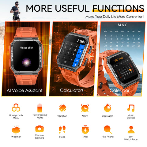 Military Smart Watch for Men 1.95'' Smart Watch (Answer/Make Calls) with Compass Heart Rate Sleep Monitor 109 Sports Modes Fitness Tracker Watch Outdoor Tactical Rugged Smartwatch for iPhone Android Military Smart Watch for Men 1.95'' Smart Watch (Answer/Make Calls) with Compass Heart Rate Sleep Monitor 109 Sports Modes Fitness Tracker Watch Outdoor Tactical Rugged Smartwatch for iPhone Android