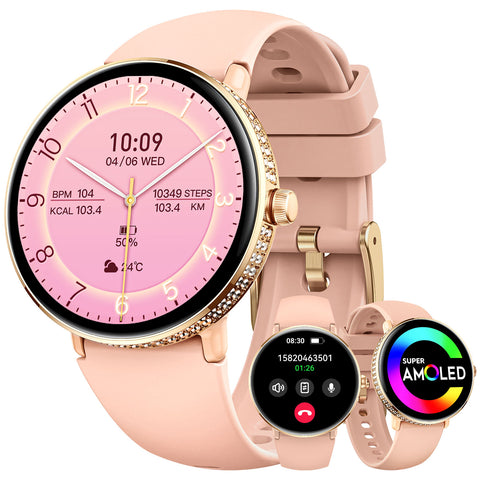 EIGIIS Smart Watch for Women with Diamonds 1.2" AMOLED Touchscreen Fitness Tracker Make/Answer Calls Heart Rate SpO2 Monitor IP68 Waterproof, Sleep & Activity Tracking Smartwatch for iPhone Android Phones EIGIIS Smart Watch for Women with Diamonds 1.2" AMOLED Touchscreen Fitness Tracker Make/Answer Calls Heart Rate SpO2 Monitor IP68 Waterproof, Sleep & Activity Tracking Smartwatch for iPhone Android Phones