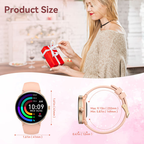 EIGIIS Smart Watch for Women with Diamonds 1.2" AMOLED Touchscreen Fitness Tracker Make/Answer Calls Heart Rate SpO2 Monitor IP68 Waterproof, Sleep & Activity Tracking Smartwatch for iPhone Android Phones EIGIIS Smart Watch for Women with Diamonds 1.2" AMOLED Touchscreen Fitness Tracker Make/Answer Calls Heart Rate SpO2 Monitor IP68 Waterproof, Sleep & Activity Tracking Smartwatch for iPhone Android Phones