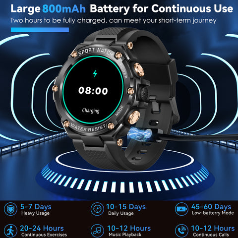 Smart Watch Men Fitness Activity Tracker Pedometer Step Counter Wristwatch Bluetooth Calling Multifunctional Water Resistant Outdoor Running Tracking Touch Screen Message Notifications Smart Watch Men Fitness Activity Tracker Pedometer Step Counter Wristwatch Bluetooth Calling Multifunctional Water Resistant Outdoor Running Tracking Touch Screen Message Notifications