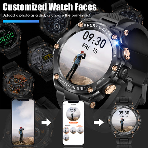 Smart Watch Men Fitness Activity Tracker Pedometer Step Counter Wristwatch Bluetooth Calling Multifunctional Water Resistant Outdoor Running Tracking Touch Screen Message Notifications Smart Watch Men Fitness Activity Tracker Pedometer Step Counter Wristwatch Bluetooth Calling Multifunctional Water Resistant Outdoor Running Tracking Touch Screen Message Notifications