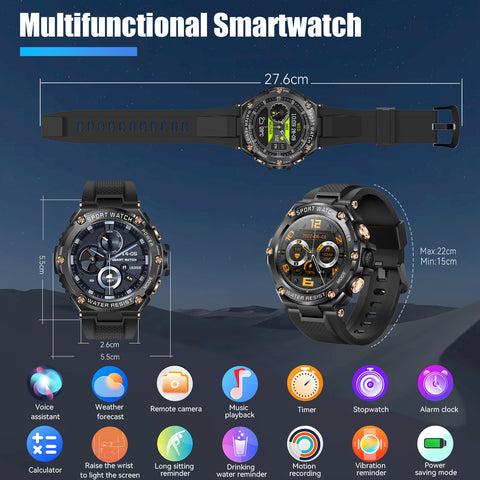 Smart Watch Men Fitness Activity Tracker Pedometer Step Counter Wristwatch Bluetooth Calling Multifunctional Water Resistant Outdoor Running Tracking Touch Screen Message Notifications Smart Watch Men Fitness Activity Tracker Pedometer Step Counter Wristwatch Bluetooth Calling Multifunctional Water Resistant Outdoor Running Tracking Touch Screen Message Notifications