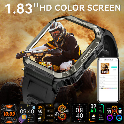 Military Smart Watch for Men Bluetooth Calling and Answer 1.85'' HD Rugged Tactical Smart watch with Heart Rate Sleep Monitor Pedometer Fitness Tracker Compatible with Android iPhone Samsung Phones Military Smart Watch for Men Bluetooth Calling and Answer 1.85'' HD Rugged Tactical Smart watch with Heart Rate Sleep Monitor Pedometer Fitness Tracker Compatible with Android iPhone Samsung Phones