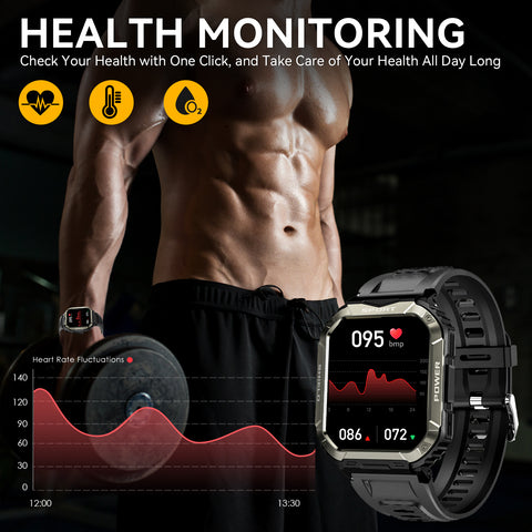Military Smart Watch for Men Bluetooth Calling and Answer 1.85'' HD Rugged Tactical Smart watch with Heart Rate Sleep Monitor Pedometer Fitness Tracker Compatible with Android iPhone Samsung Phones Military Smart Watch for Men Bluetooth Calling and Answer 1.85'' HD Rugged Tactical Smart watch with Heart Rate Sleep Monitor Pedometer Fitness Tracker Compatible with Android iPhone Samsung Phones