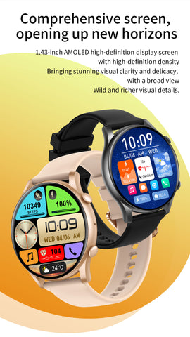 EIGIIS Smart Watch for Men Women (Answer/Make Call) Fitness Watch with Heart Rate Blood Oxygen Sleep Monitor 1.43" Touch Screen Bluetooth Smart Watch for iPhone Android EIGIIS Smart Watch for Men Women (Answer/Make Call) Fitness Watch with Heart Rate Blood Oxygen Sleep Monitor 1.43" Touch Screen Bluetooth Smart Watch for iPhone Android