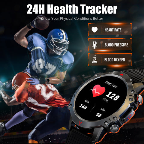 Military Smart Watch for Men Make Calls 1.39" HD Big Screen Outdoor Fitness Tracker with 105 Sports Modes Heart Rate Monitor Activity Tracker Rugged Tactical Smartwatch Compatible with Android iPhone Military Smart Watch for Men Make Calls 1.39" HD Big Screen Outdoor Fitness Tracker with 105 Sports Modes Heart Rate Monitor Activity Tracker Rugged Tactical Smartwatch Compatible with Android iPhone