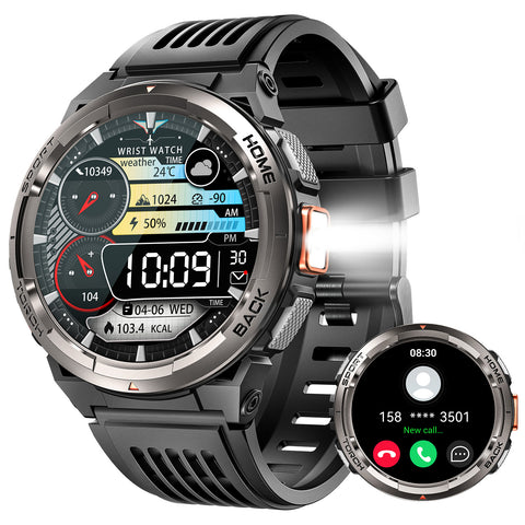 2024 EIGIIS Smart Watches for Men with LED Flashlight 1.45’’ HD Rugged Smartwatch (Answer/Make Call) with Compass Altitude Barometer SOS Alarming Fitness Tracker For Heart Rate Monitor Compatible With IOS And Android Phones 2024 EIGIIS Smart Watches for Men with LED Flashlight 1.45’’ HD Rugged Smartwatch (Answer/Make Call) with Compass Altitude Barometer SOS Alarming Fitness Tracker For Heart Rate Monitor Compatible With IOS And Android Phones