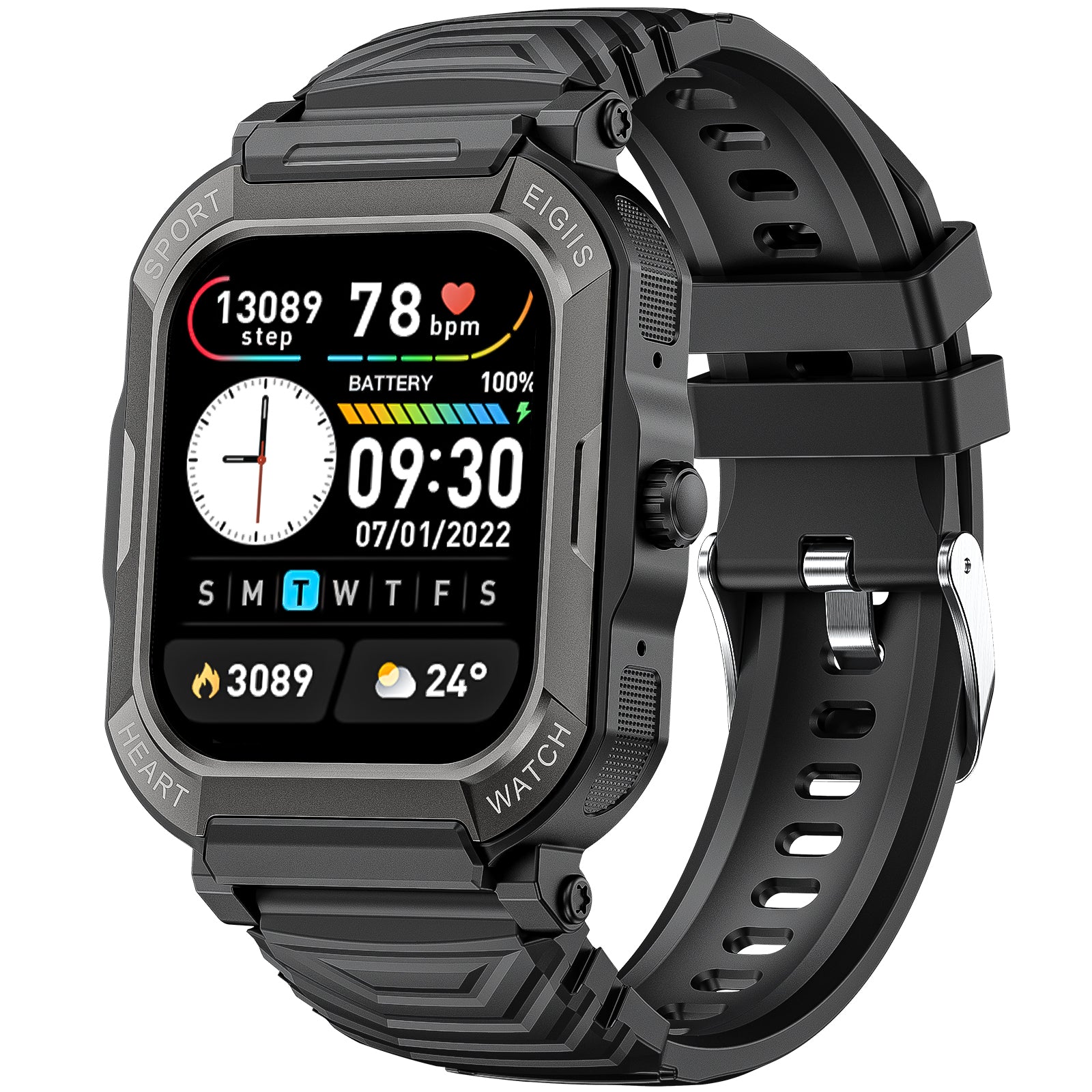 EIGIIS KE3 Smart Watch Fitness Tracker, Heart Rate Monitor, Water Resistant