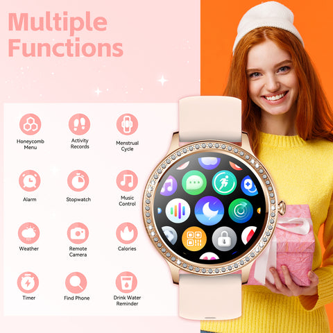 EIGIIS Smart Watches for Women Fashionable Look Ladies Smart Watch with Bluetooth Calls Heart Rate Sleep Monitor Fitness Trackers Watch with Step Counter Message Reminder for iOS Android EIGIIS Smart Watches for Women Fashionable Look Ladies Smart Watch with Bluetooth Calls Heart Rate Sleep Monitor Fitness Trackers Watch with Step Counter Message Reminder for iOS Android